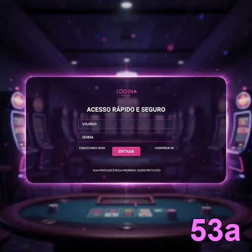 Tela de login 53a no celular com acesso rápido